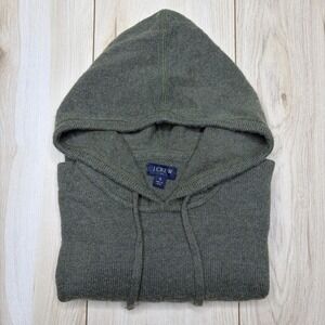 J Crew Hoodie Womens Small Blue Heathered Pullover Lambswool Activewear Casual